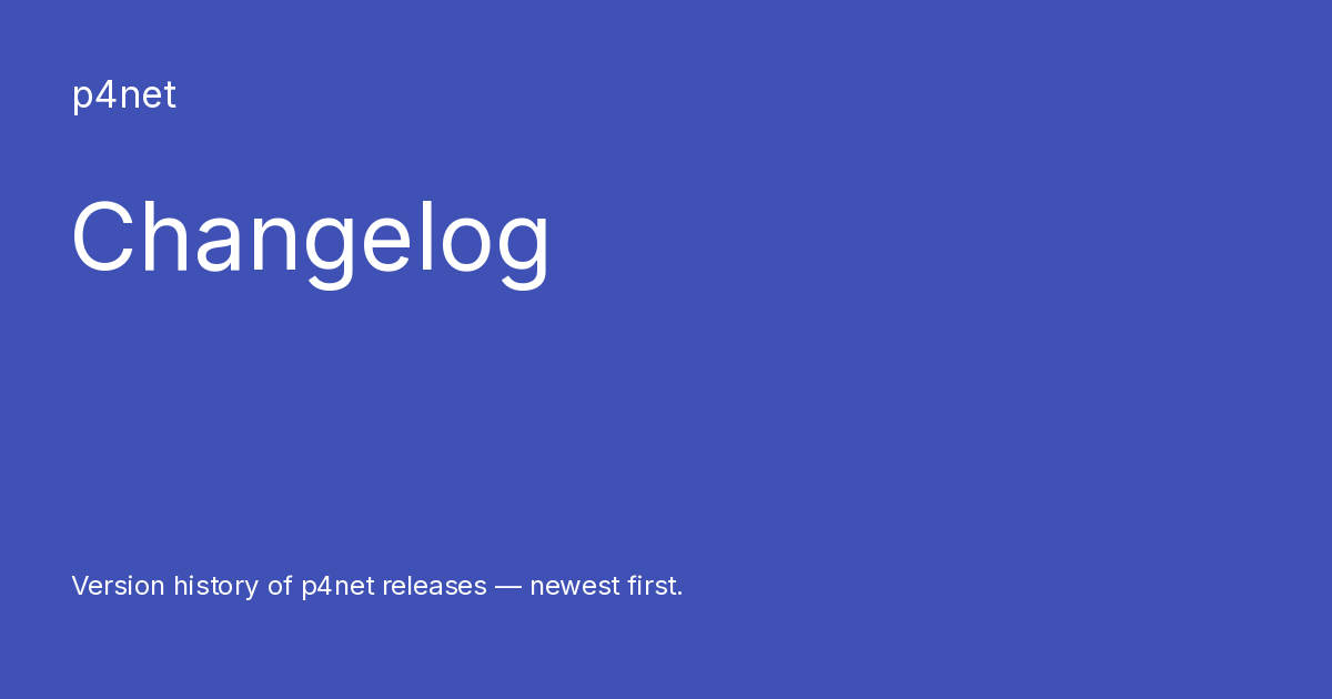 Changelog - p4net
