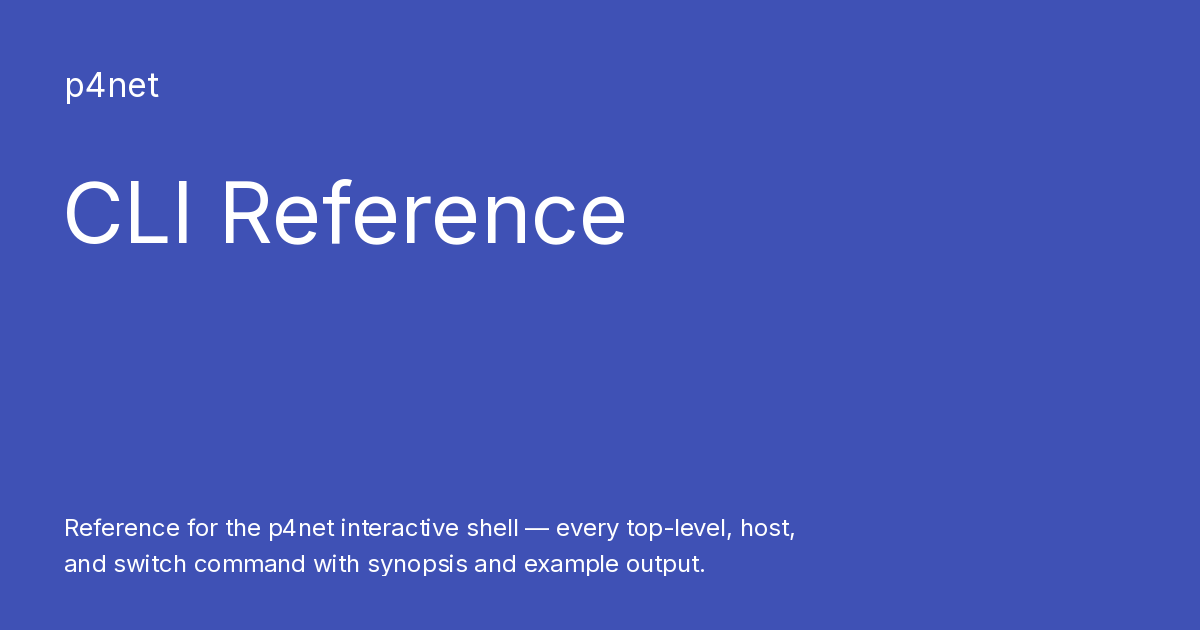 CLI Reference - p4net
