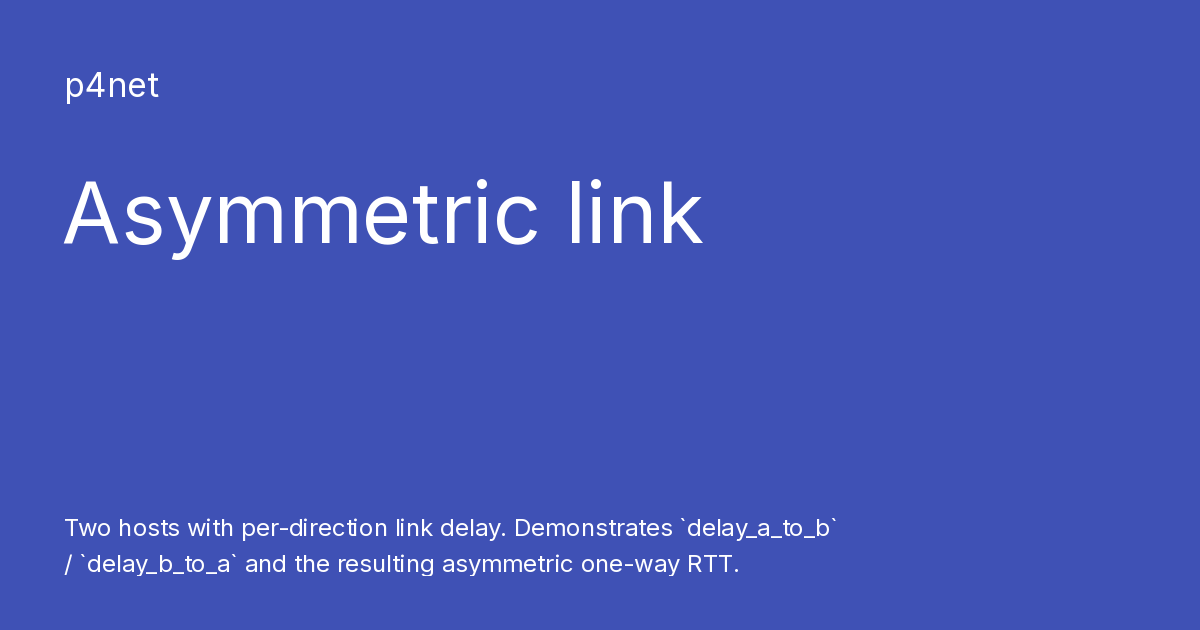 Asymmetric link - p4net