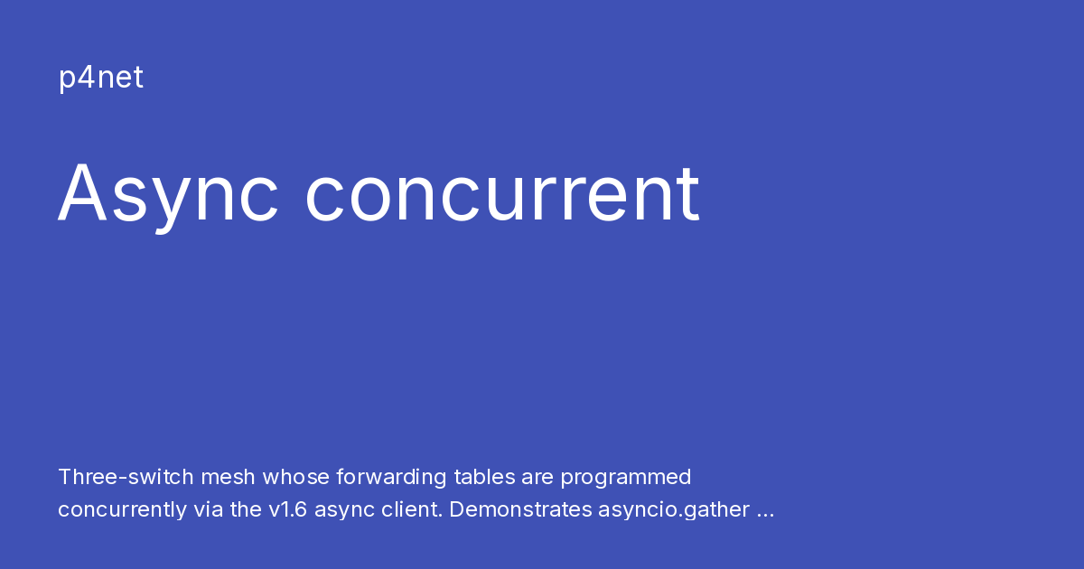Async concurrent - p4net