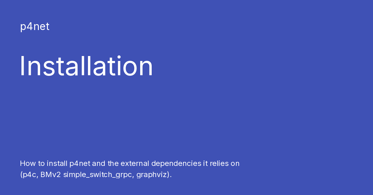 Installation - p4net