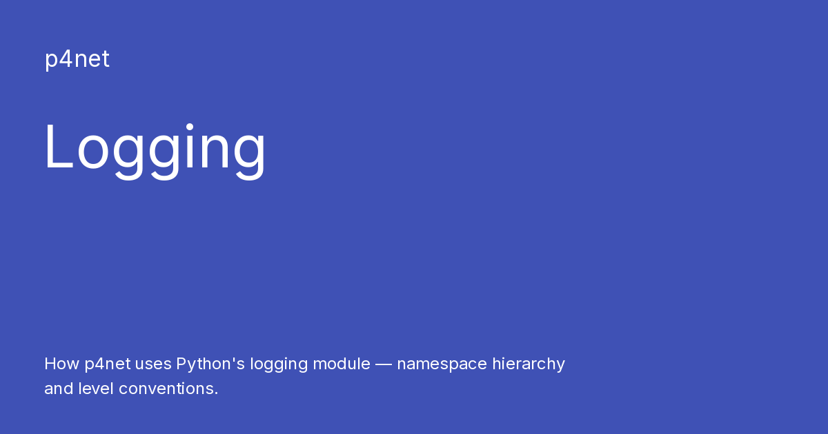 Logging - p4net