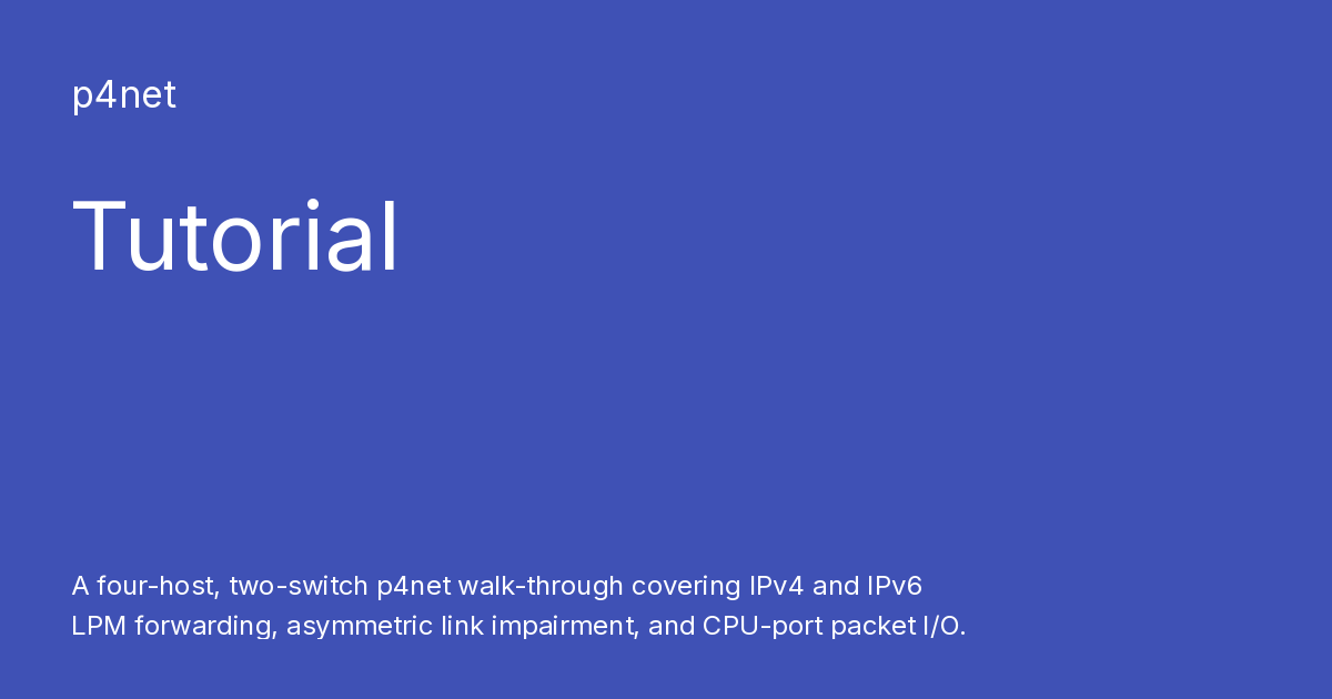 Tutorial - p4net