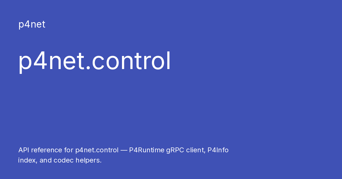 p4net.control - p4net