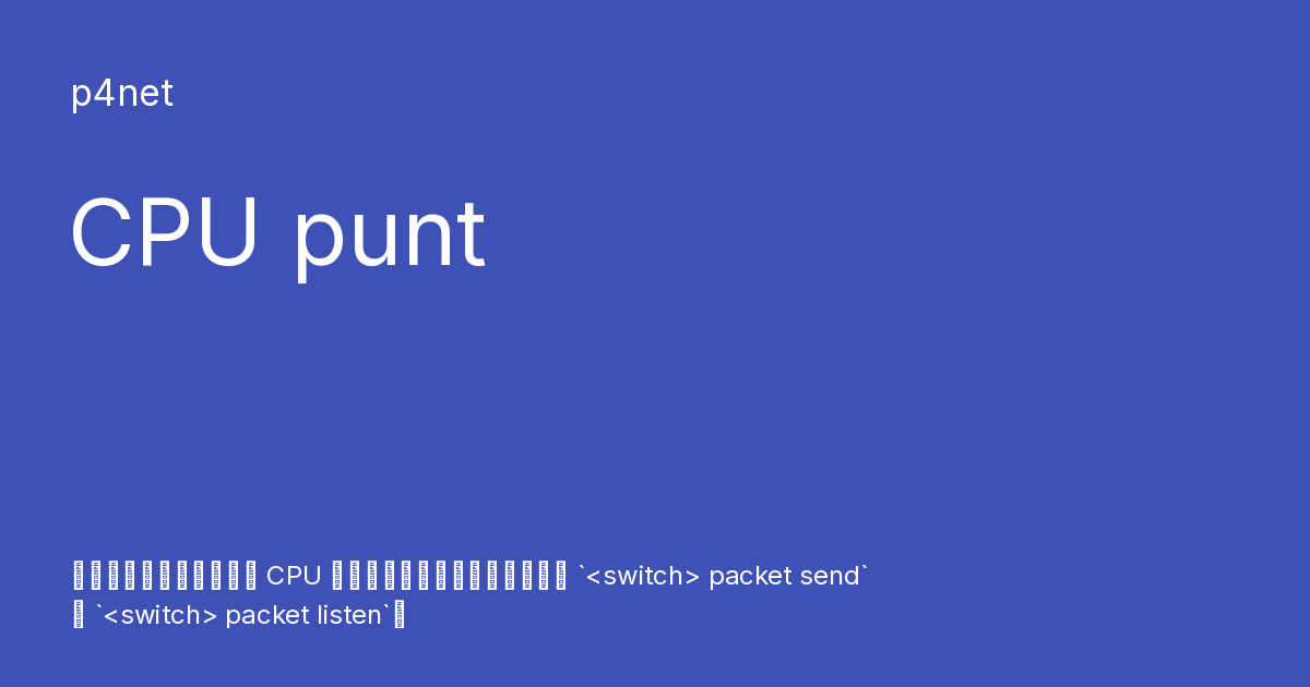 CPU punt - p4net