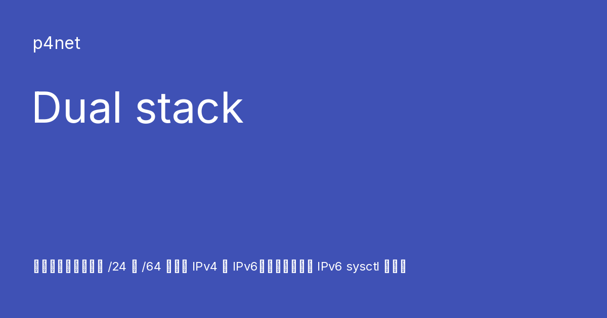 Dual stack - p4net